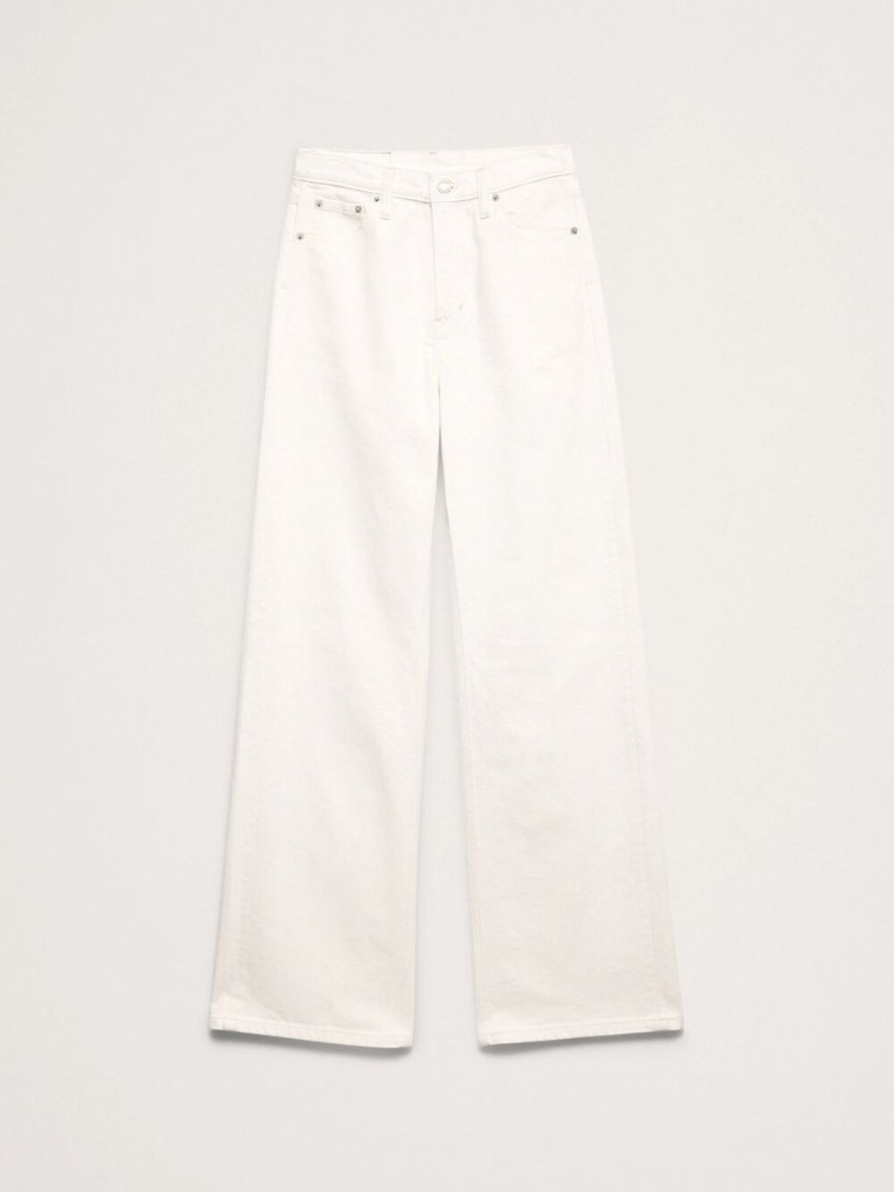 Banana Republic Wide-Leg High-Rise Jeans Women 30/10 White Cotton Cropped